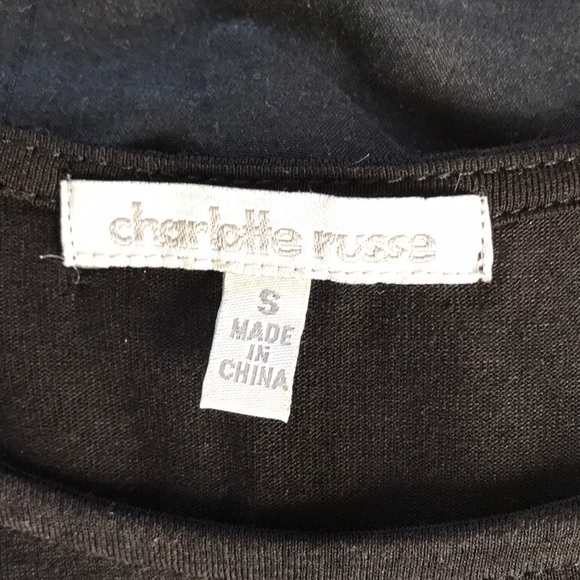 Charlotte Russe, black long sleeved top with stud detailing, Size S - Picture 4 of 4